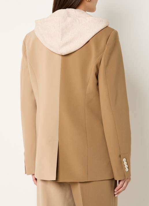 JOSH V Suus Hoodie blazer met uitneembare voering en schoudervulling - achterkant 4 camel