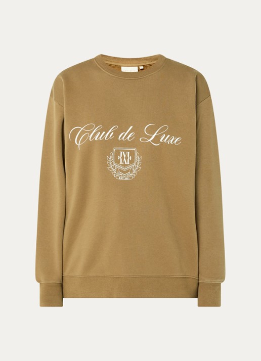 JOSH V Woodson sweater met print - voorkant 3 zand