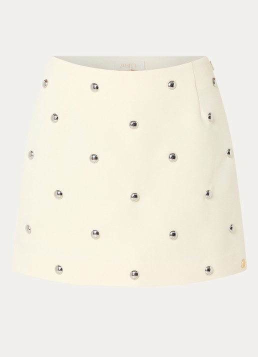 JOSH V Zeno mini rok met studs - voorkant 3 lichtgeel