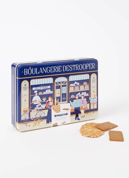 Jules Destrooper Boulangerie Destrooper koekjes in blik 350 gram - voorkant 2 donkerblauw