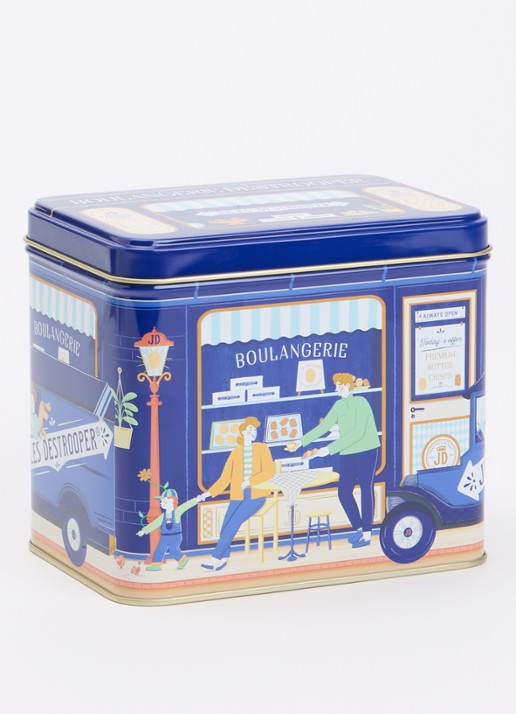 Jules Destrooper Koekjes in blik 233 gram - voorkant 2 donkerblauw