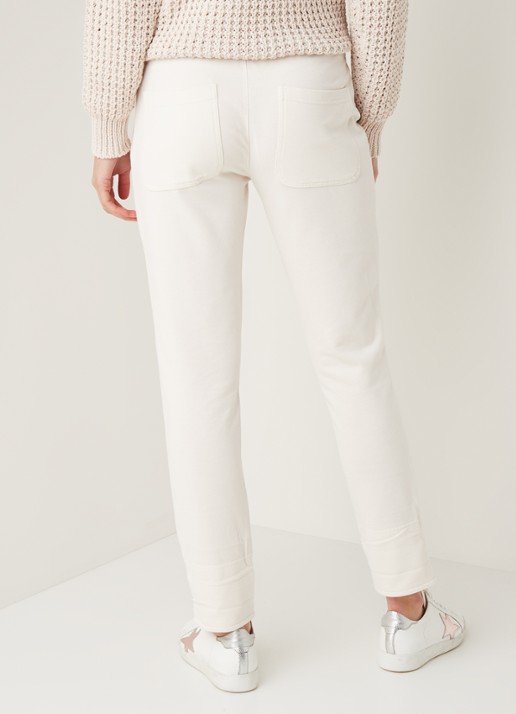 JUVIA Joggingbroek van fleece - achterkant 3 creme