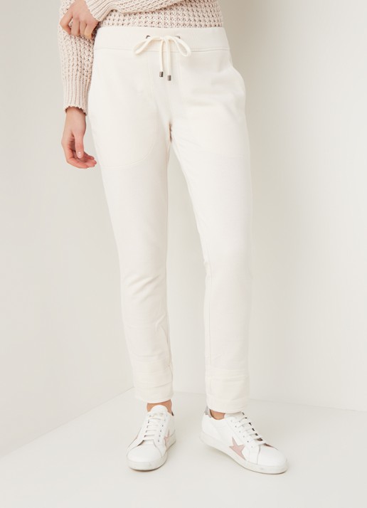 JUVIA Joggingbroek van fleece - detail 4 creme