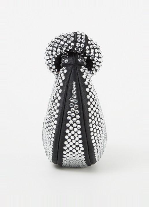 JW PEI Abacus Crystal handtas met strass - detail 4 zwart