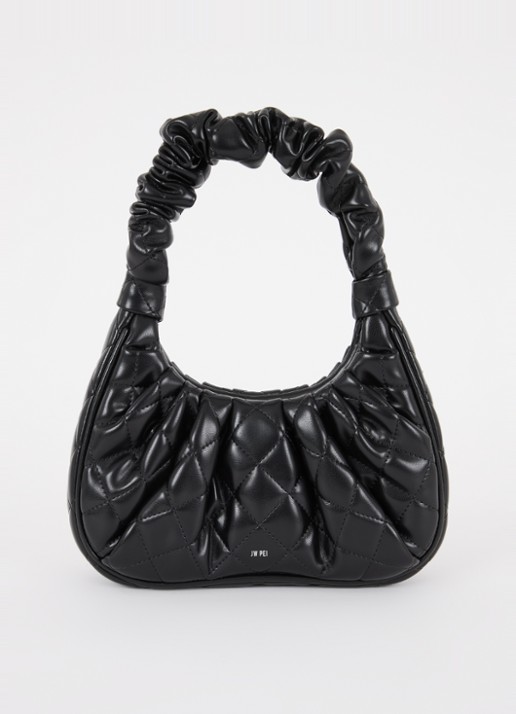 JW PEI Gabbi handtas met quilt patroon - voorkant zwart