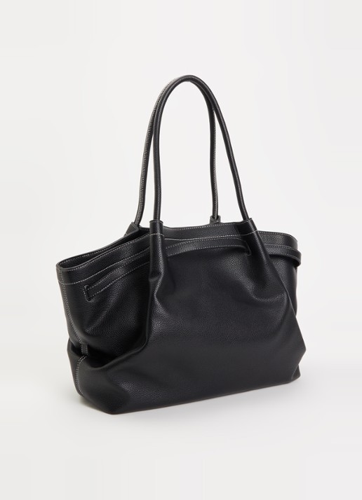 JW PEI Hana Large schoudertas met logo - achterkant 5 zwart