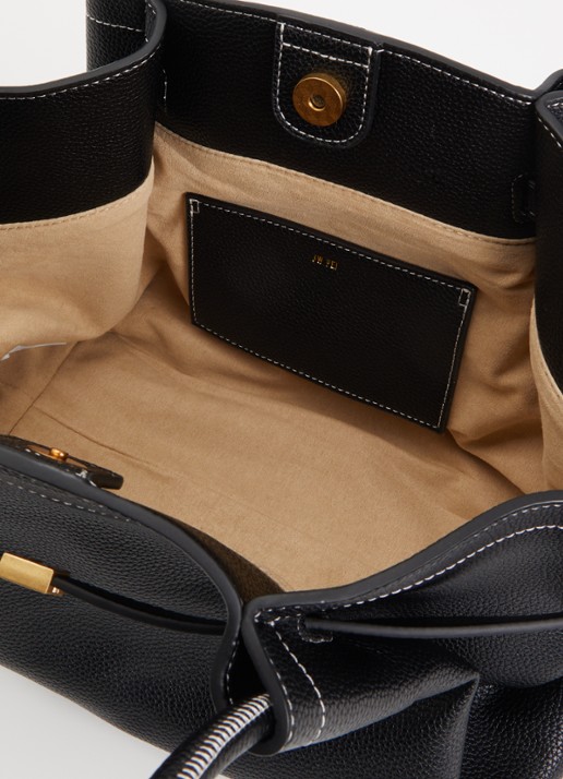 JW PEI Hana Medium schoudertas met logo - detail 3 zwart