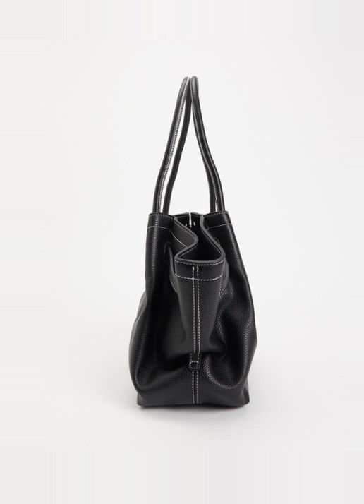 JW PEI Hana Medium schoudertas met logo - detail 4 zwart