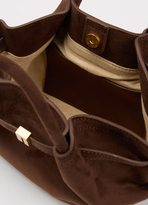 JW PEI Hana Mini handtas met afneembare schouderriem - detail 2 donkerbruin