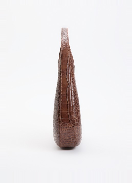 JW PEI Harlee schoudertas met crocostructuur - detail 3 bruin
