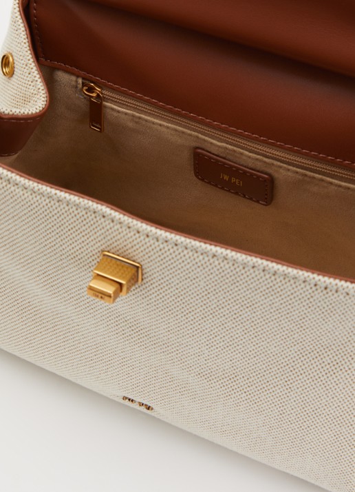 JW PEI Lucia handtas van canvas - detail 3 bruin