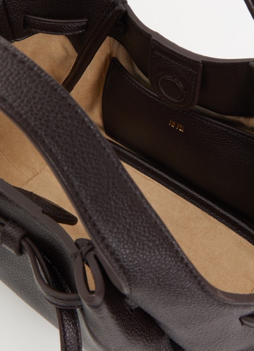 JW PEI Mabel Soft Bow handtas met afneembare schouderriem - detail 3 donkerbruin