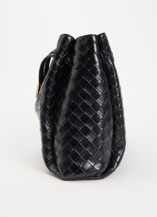 JW PEI Rhea Large schoudertas met logo - detail 4 zwart