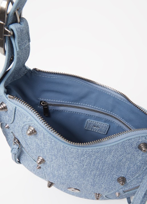 JW PEI Tessa schoudertas met studs - detail 2 denim