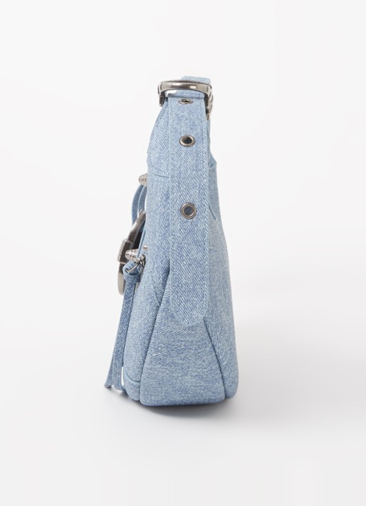 JW PEI Tessa schoudertas met studs - detail 3 denim