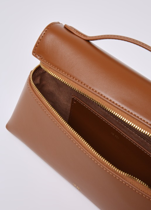 JW PEI Thea handtas met afneembare schouderriem - detail cognac