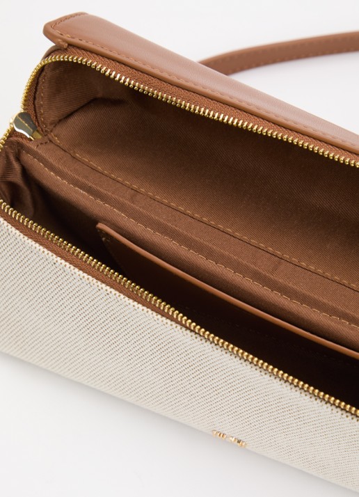 JW PEI Thea handtas van canvas - detail bruin