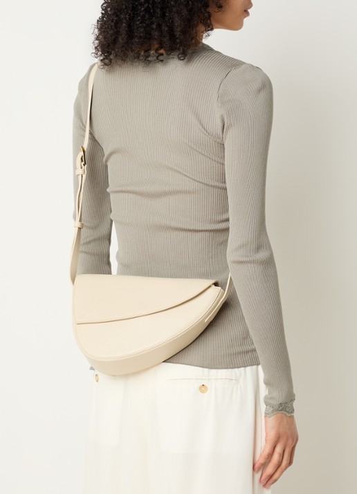 KAAI Rebel crossbodytas van leer - voorkant 3 creme