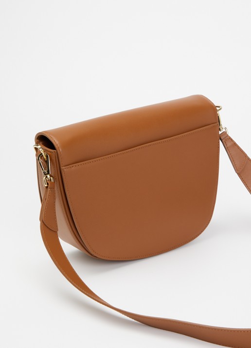 KAAI Rebel crossbodytas van leer - achterkant 2 cognac