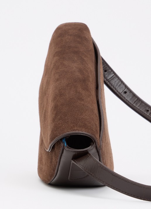 KAAI Rebel crossbodytas van suède - detail 5 bruin