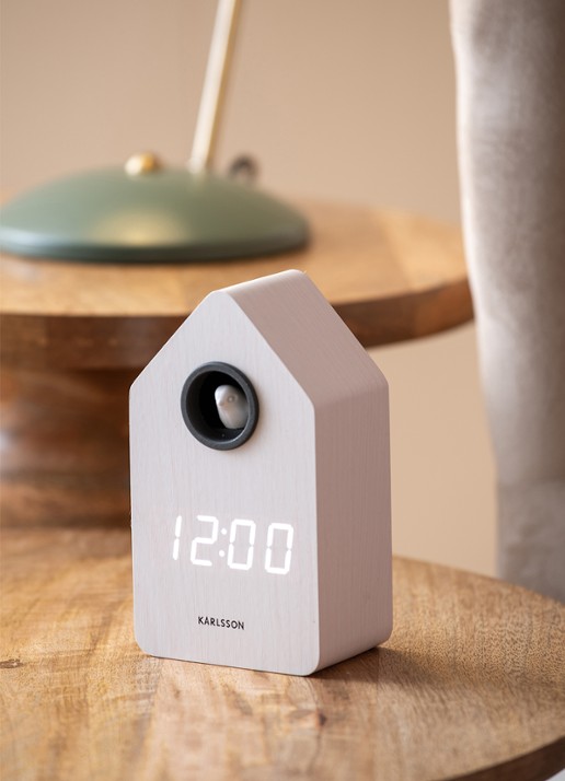 Karlsson Cuckoo LED wekker - voorkant 3 wit