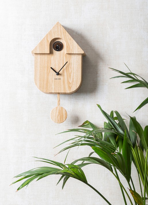 Karlsson Cuckoo wandklok - voorkant 2 lichtbruin