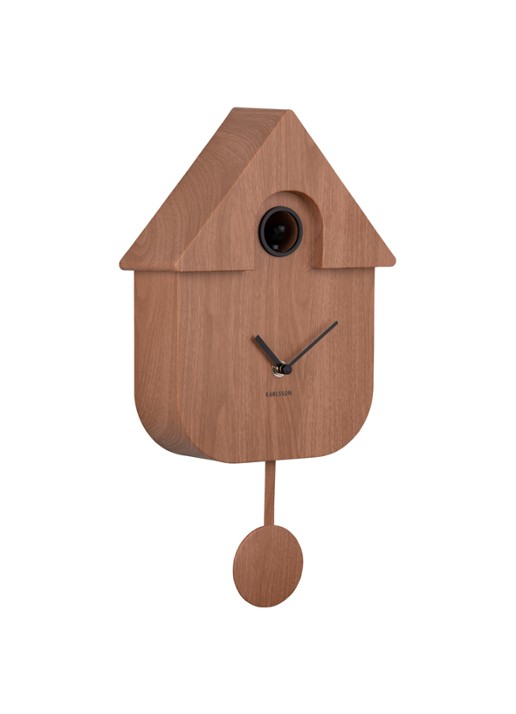Karlsson Cuckoo wandklok - voorkant donkerbruin
