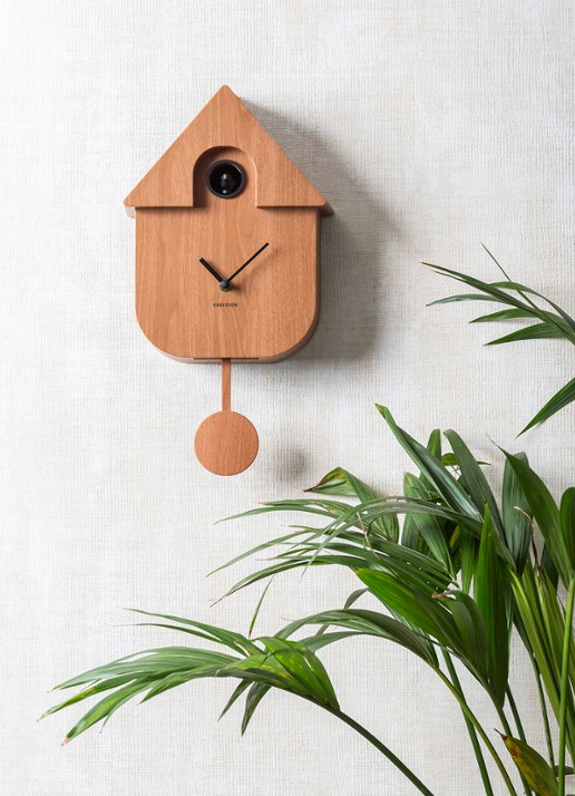 Karlsson Cuckoo wandklok - voorkant 2 donkerbruin