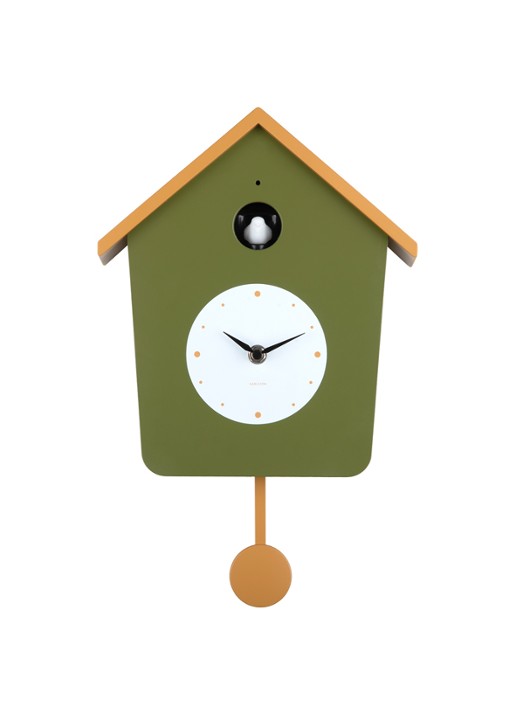Karlsson Cuckoo wandklok - voorkant geel