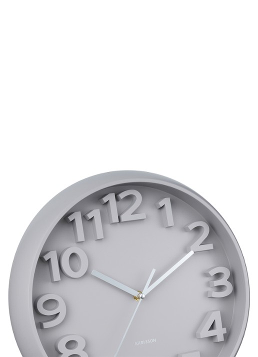 Karlsson Elevated Classic Numbers wandklok  - detail 2 grijs