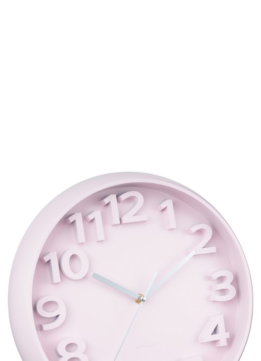 Karlsson Elevated Classic Numbers wandklok  - detail 2 roze