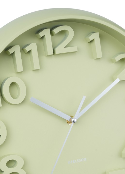Karlsson Elevated Classic Numbers wandklok  - detail 2 groen