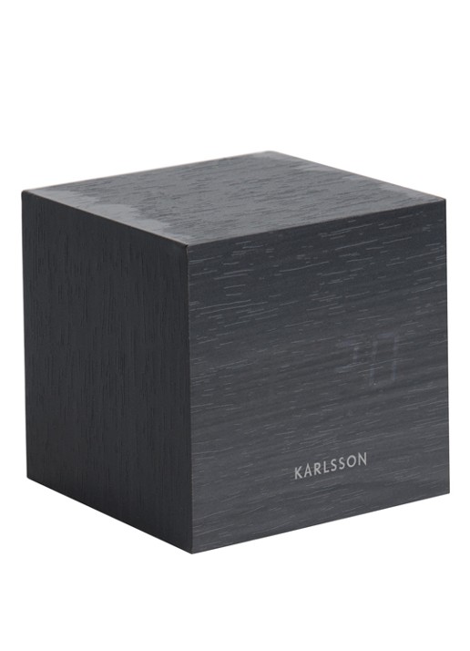 Karlsson Mini Cube wekker - voorkant 4 zwart