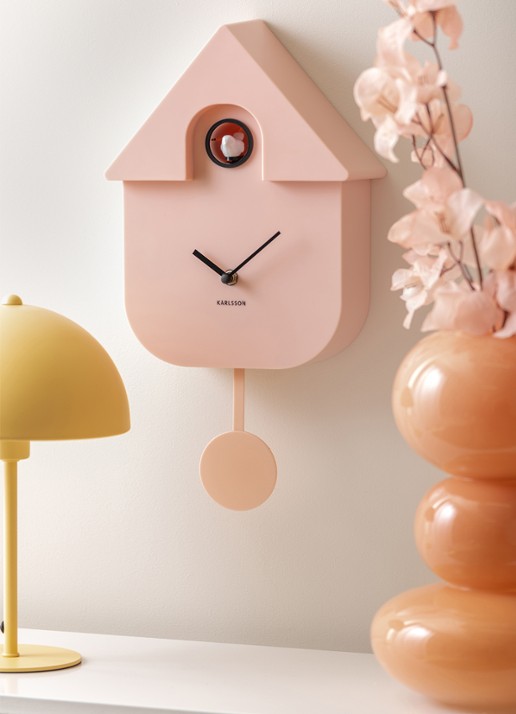 Karlsson Modern Cuckoo klok - voorkant 2 lichtroze