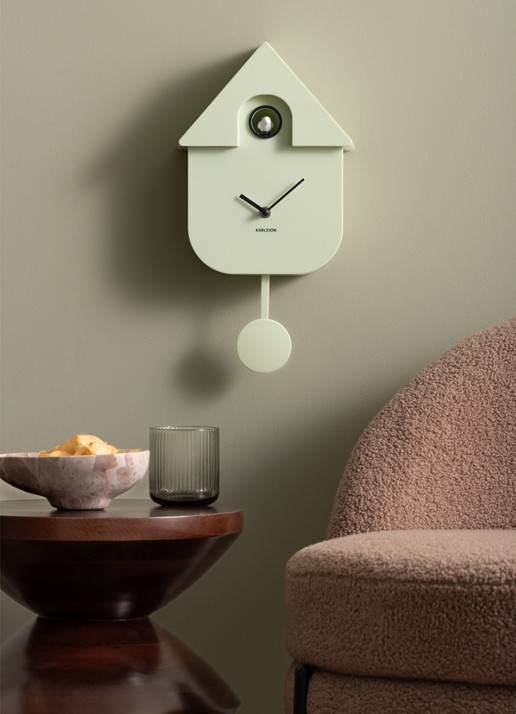 Karlsson Modern Cuckoo klok - voorkant 5 lichtgroen