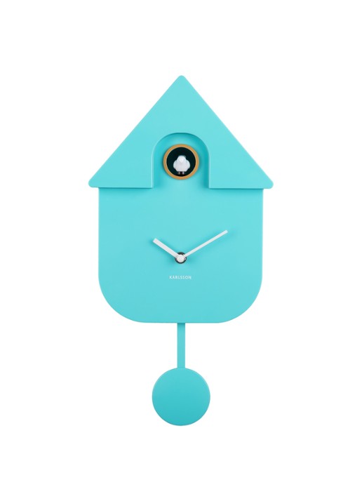 Karlsson Modern Cuckoo klok - voorkant 4 turquoise