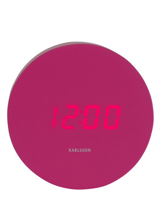 Karlsson Spry LED wekker - voorkant roze