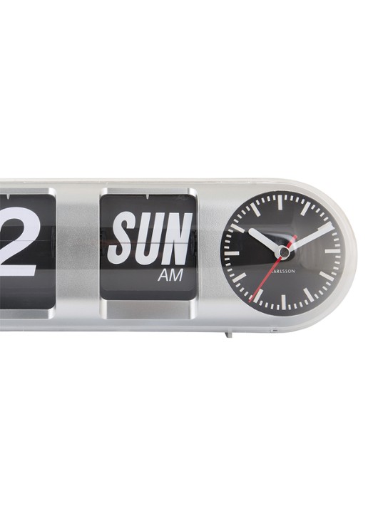 Karlsson Tube Flip wandklok - detail 5 zilver