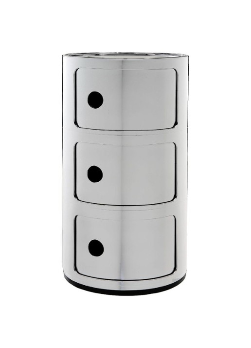 Kartell Componibili nachtkast metallic (3 comp.) Ø32 cm