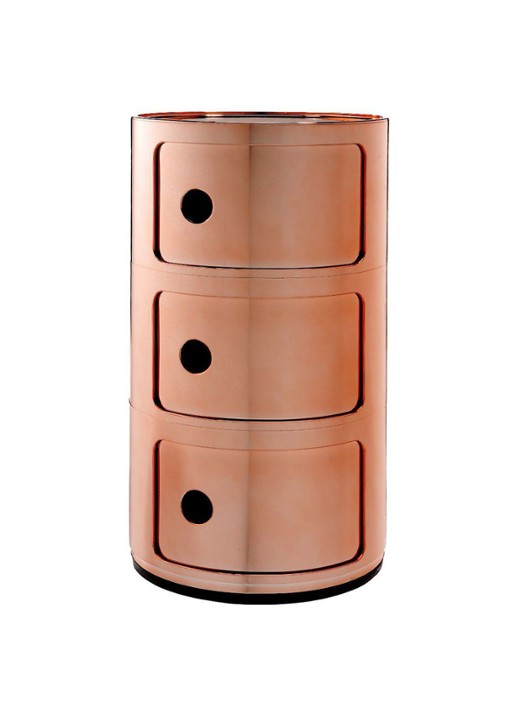 Kartell Componibili nachtkast metallic (3 comp.) Ø32 cm