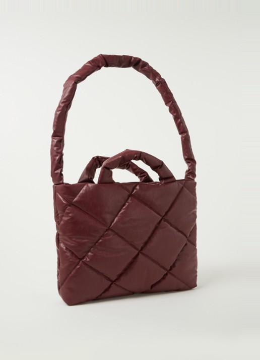 KASSL Editions Oil Small quilted schoudertas - achterkant bordeauxrood