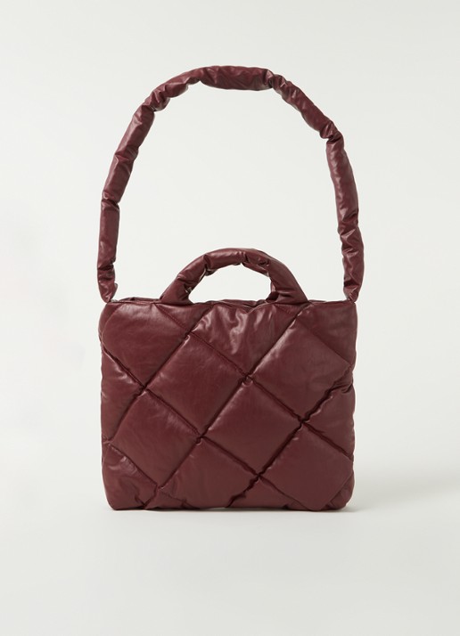 KASSL Editions Oil Small quilted schoudertas - voorkant 2 bordeauxrood