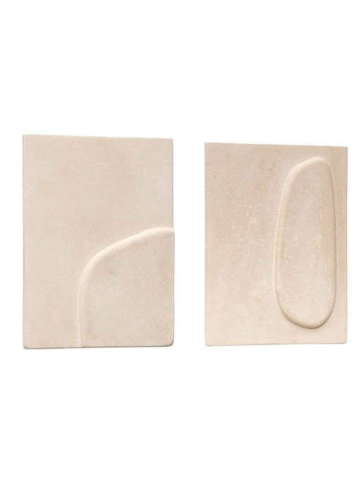 Kave Home Mirta wantdecoratie 29 x 39 cm set van 2 - voorkant bruin