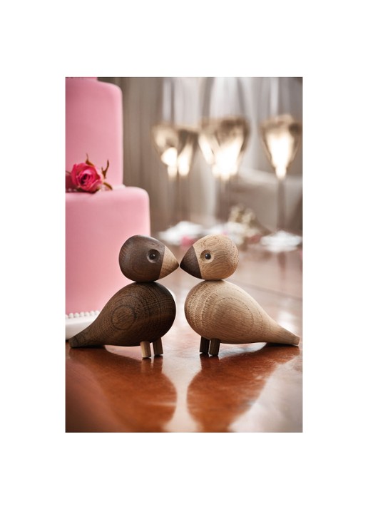 Kay Bojesen Love birds ornament 9 cm set van 2 - detail 3 bruin