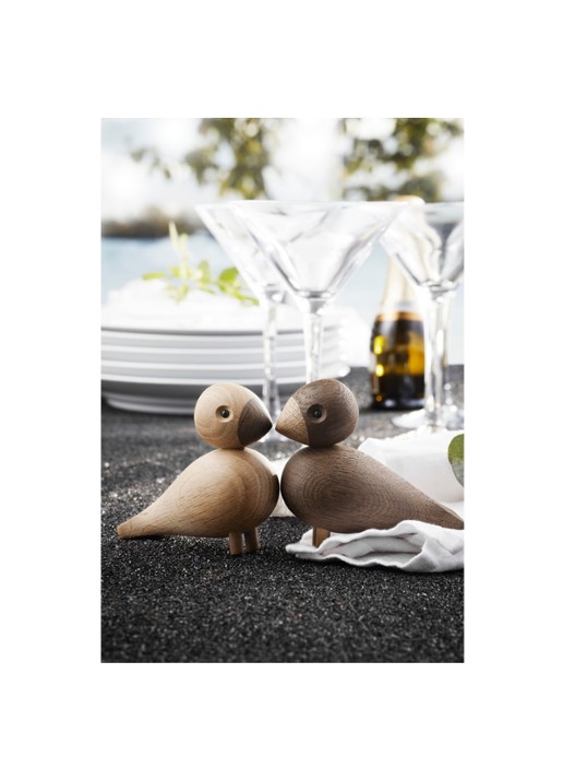 Kay Bojesen Love birds ornament 9 cm set van 2 - voorkant 6 bruin