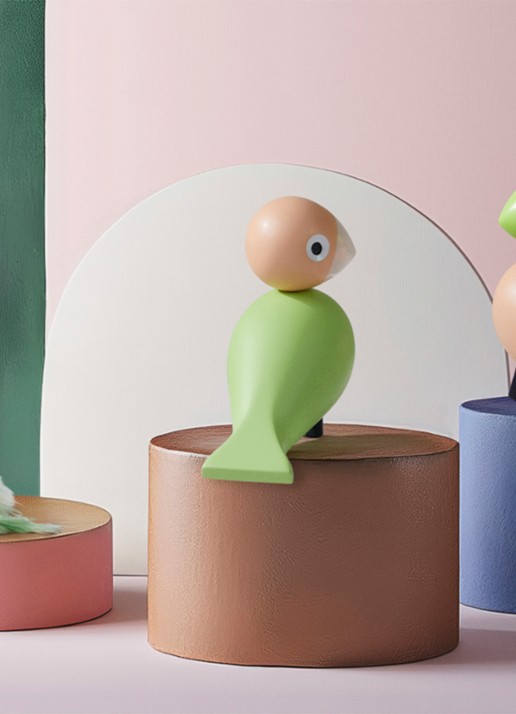 Kay Bojesen Lovebirds ornament 9 cm - detail 3 groen