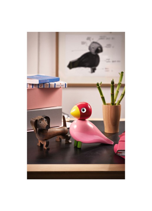 Kay Bojesen Songbird Ruth ornament 15 cm - voorkant 3 roze