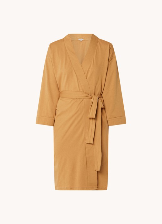 Kayori Saigon kimono met strikceintuur - voorkant camel