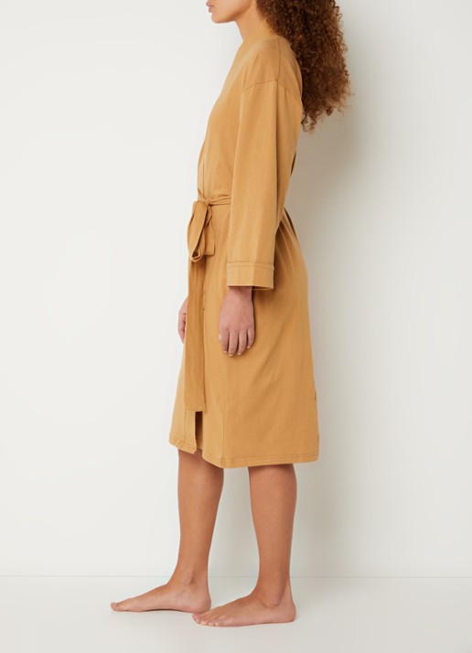 Kayori Saigon kimono met strikceintuur - voorkant 2 camel