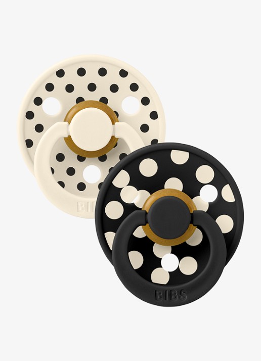 Kenkô Polka fopspeen in 2-pack - voorkant beige
